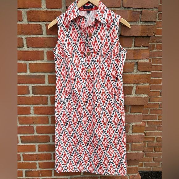 Land’s End Ikat Print Collar Shift Dress - Picture 1 of 5